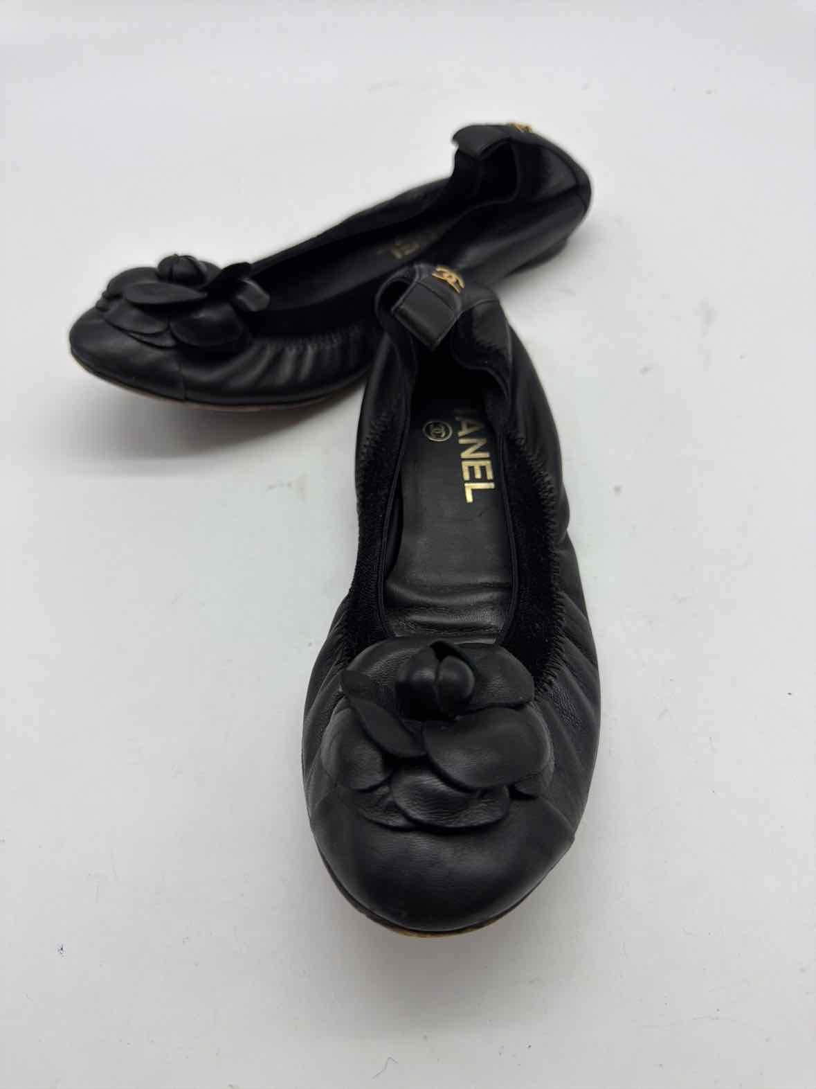 Pre-Owned Chanel Black Size 36 Spirit Flat Flats | True Fashionistas.