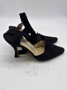Pre-Owned Manolo Blahnik Black Size 35.5 Ankle Strap Heels | True Fashionistas.