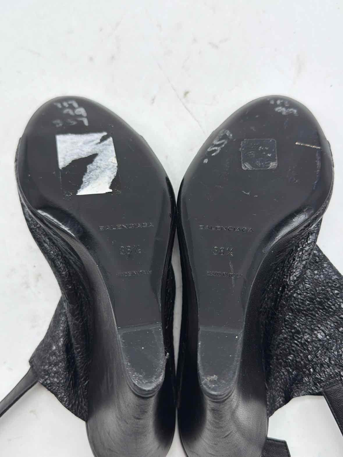 Pre-Owned Balenciaga Black Size 8.25 Caged Heels | True Fashionistas.