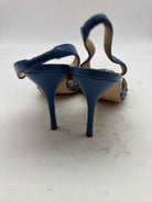 Pre-Owned Manolo Blahnik Blue Size 6 Boucle Slingback Heels | True Fashionistas.