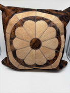 Brown & Black Faux Fur & Leather Pillow | True Fashionistas.