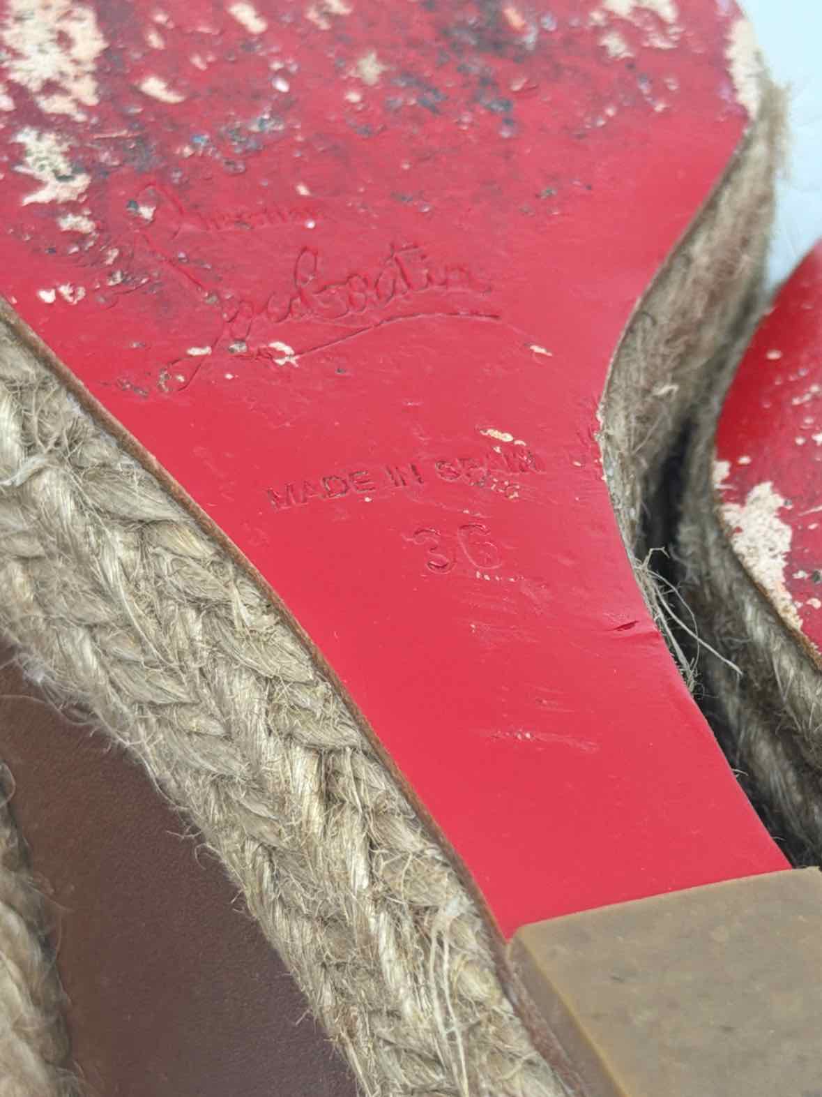 Pre-Owned Christian Louboutin Grey Size 6 Wedge Heels | True Fashionistas.