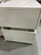 Hammpa White Wood 2 Drawer Nightstand | True Fashionistas.