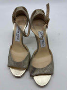 Pre-Owned Jimmy Choo Gold Size 5.5 Strappy Heels | True Fashionistas.