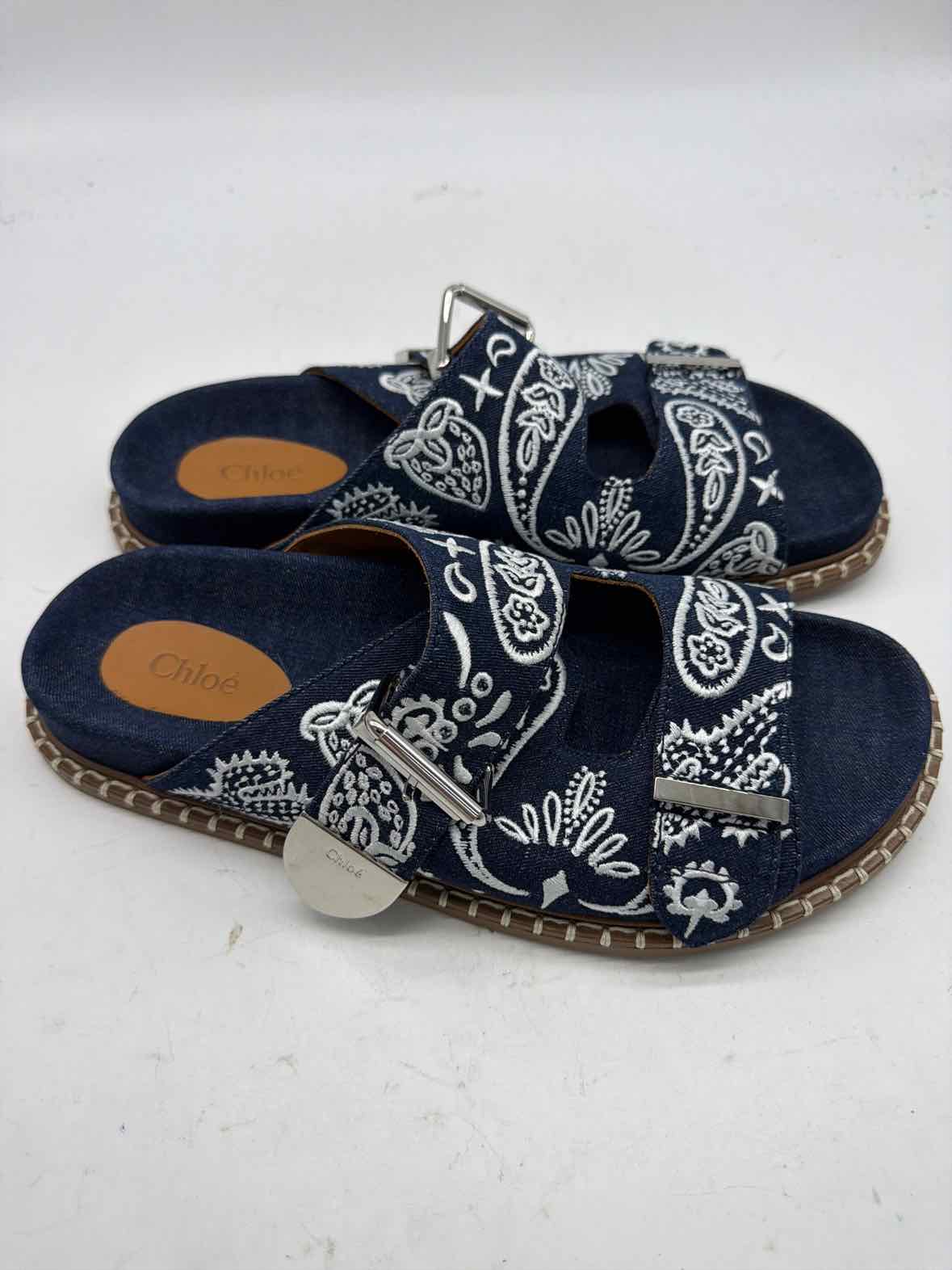 Pre-Owned Chloe Blue Size 11 Slide Sandals | True Fashionistas.