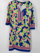 Pre-Owned Barbara Erickson Blue Size Medium Short Long Sleeve Dress | True Fashionistas.