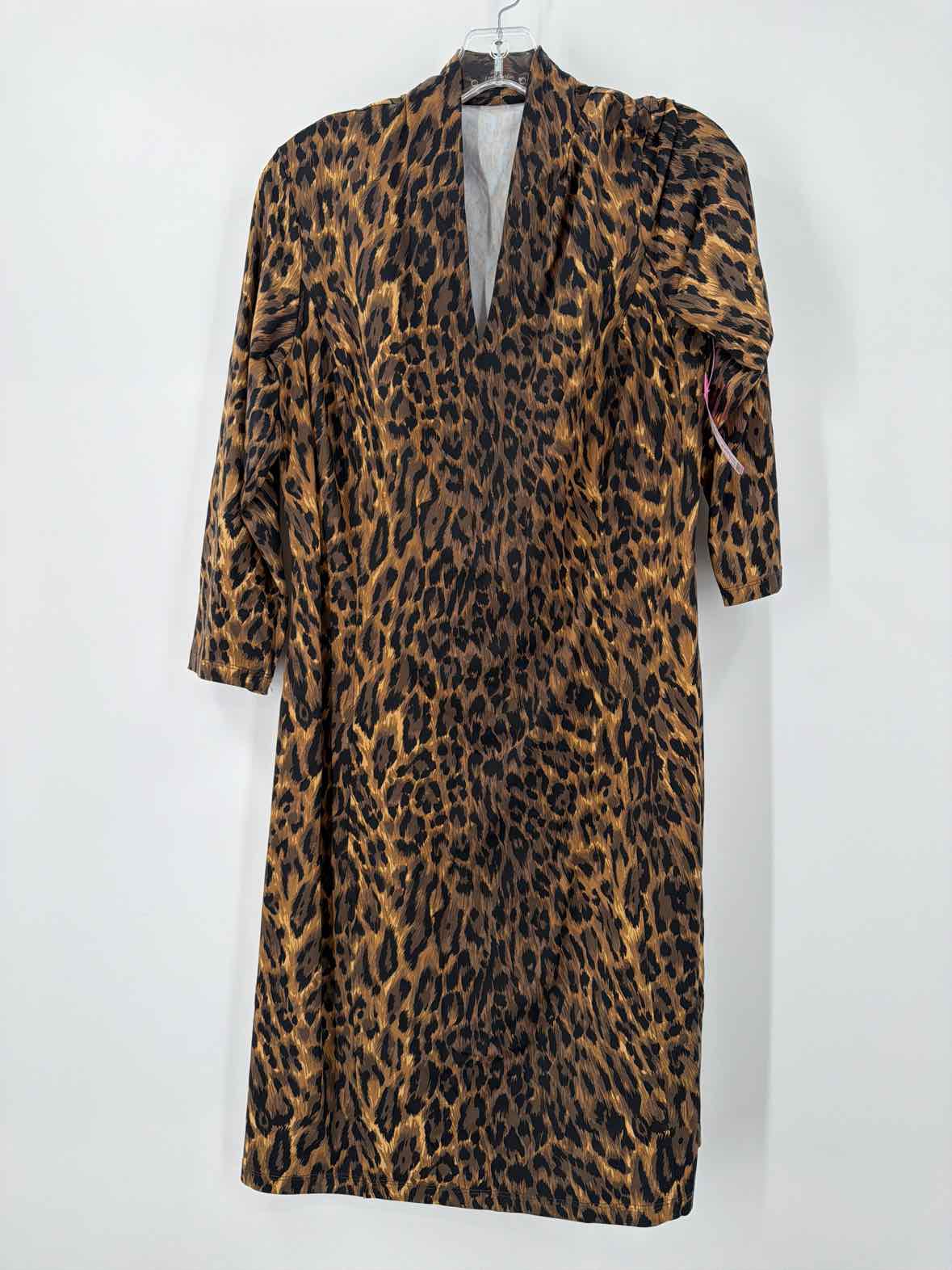 Pre-Owned J Mclaughlin Brown Size XL Animal Print Short Long Sleeve Dress | True Fashionistas.