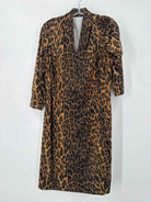 Pre-Owned J Mclaughlin Brown Size XL Animal Print Short Long Sleeve Dress | True Fashionistas.