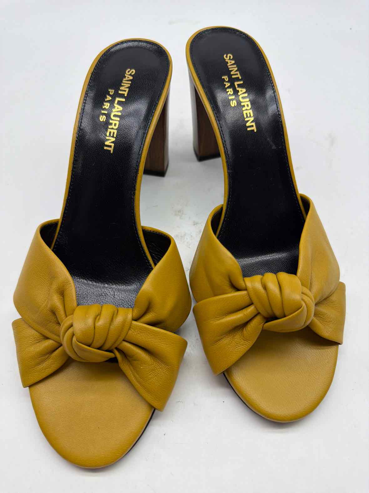 Pre-Owned Saint Laurent Yellow Size 37.5 Mule Heels | True Fashionistas.
