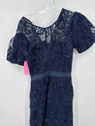 Pre-Owned Self Portrait Navy Size 2 Lace Cocktail Midi Evening Gown | True Fashionistas.