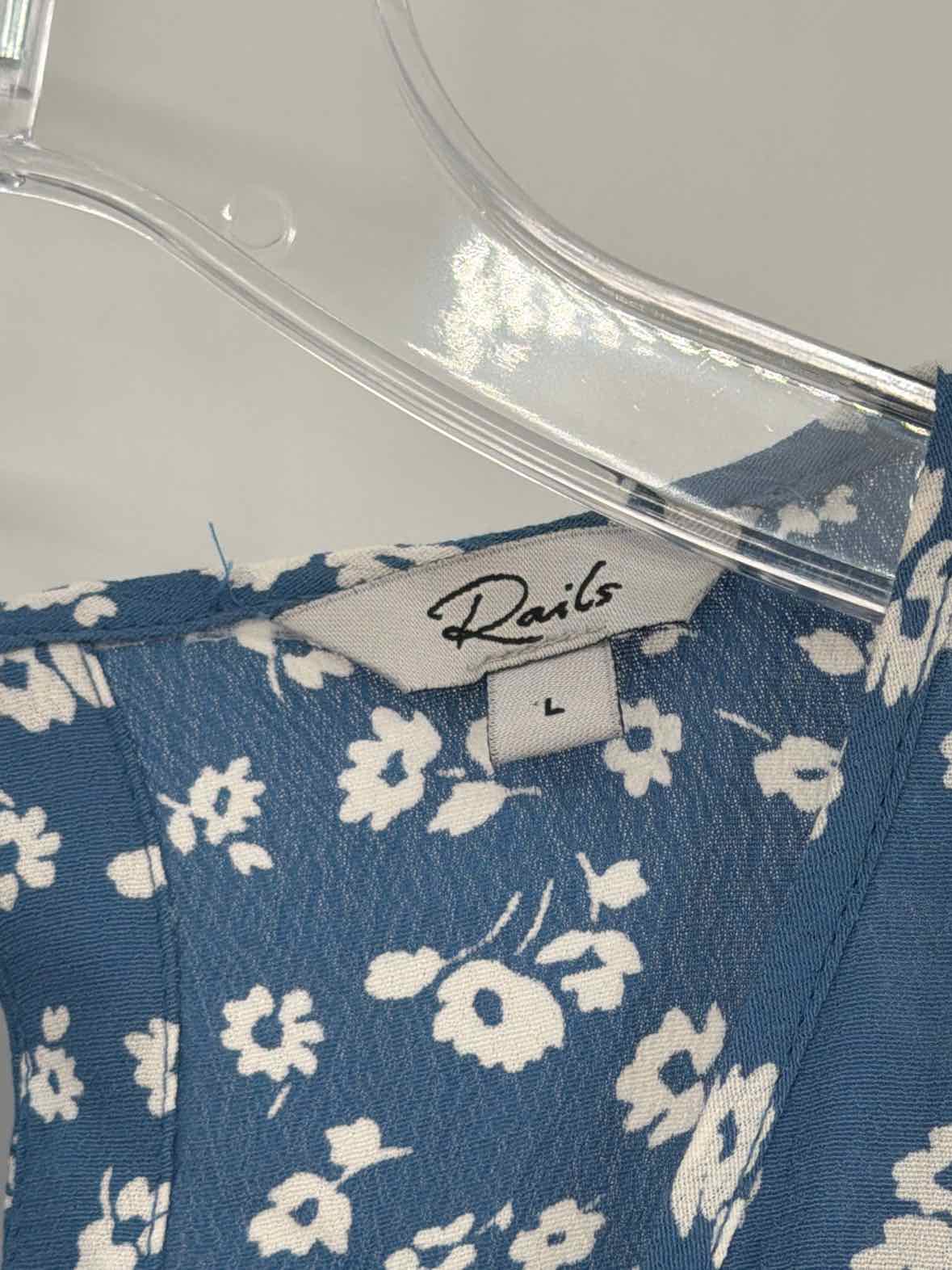 Pre-Owned Rails Blue Size Large Short Sleeve Romper | True Fashionistas.