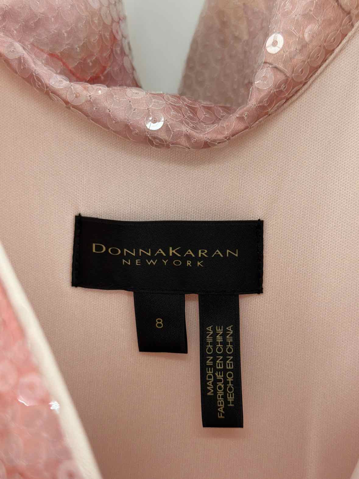 Pre-Owned Donna Karan Pink Size 8 Sequin Cocktail Short Sleeveless Dress | True Fashionistas.