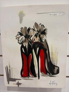 Liesl Long Black Red  Canvas Shoe Art Work | True Fashionistas.