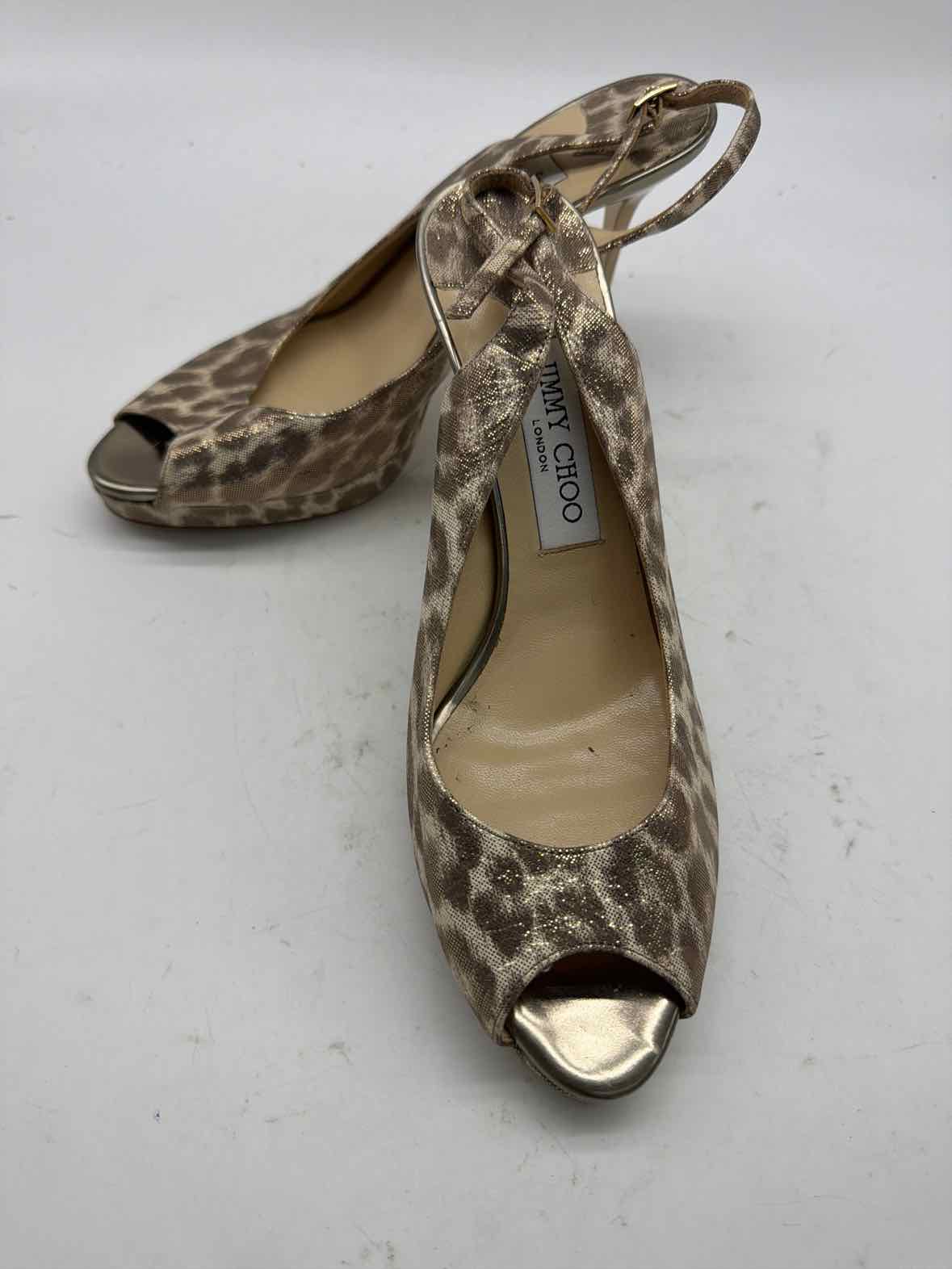 Pre-Owned Jimmy Choo Tan Size 39 Slingback Heels | True Fashionistas.
