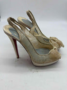 Pre-Owned Christian Louboutin Ivory Size 9 Lace Stiletto Heels | True Fashionistas.