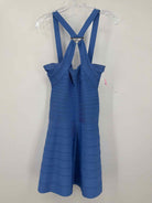 Pre-Owned Herve Leger Blue Size Small Knit Bodycon Short Sleeveless Dress | True Fashionistas.