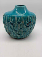Drop Leaf Aqua Ceramic Vase | True Fashionistas.