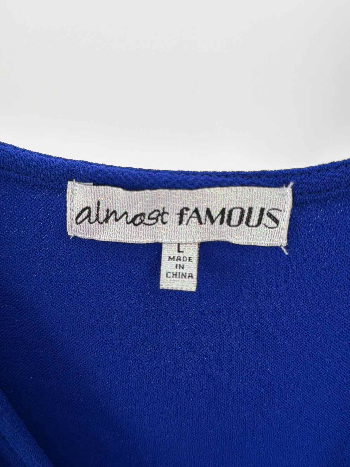 Pre-Owned Almost Famous Blue Size Large Short Short Sleeve Dress | True Fashionistas.