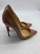 Pre-Owned Christian Louboutin Tan Size 9.5 Patent Leather Pump Heels | True Fashionistas.