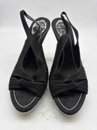 Pre-Owned Rene Caovilla Black Size 9 Slingback Heels | True Fashionistas.