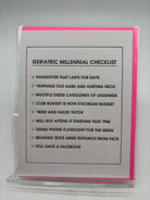 Geriatric Millenial Checklist Greeting Card | True Fashionistas.