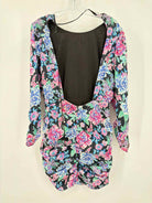 Pre-Owned For Love & Lemons Black Size Medium Floral Short Long Sleeve Dress | True Fashionistas.