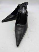 Pre-Owned Sergio Rossi Black Size 9 Slingback Heels | True Fashionistas.