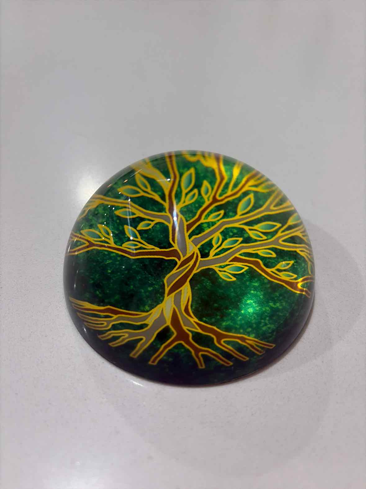Green & Gold Crystal Tree Of Life Paper Weight | True Fashionistas.
