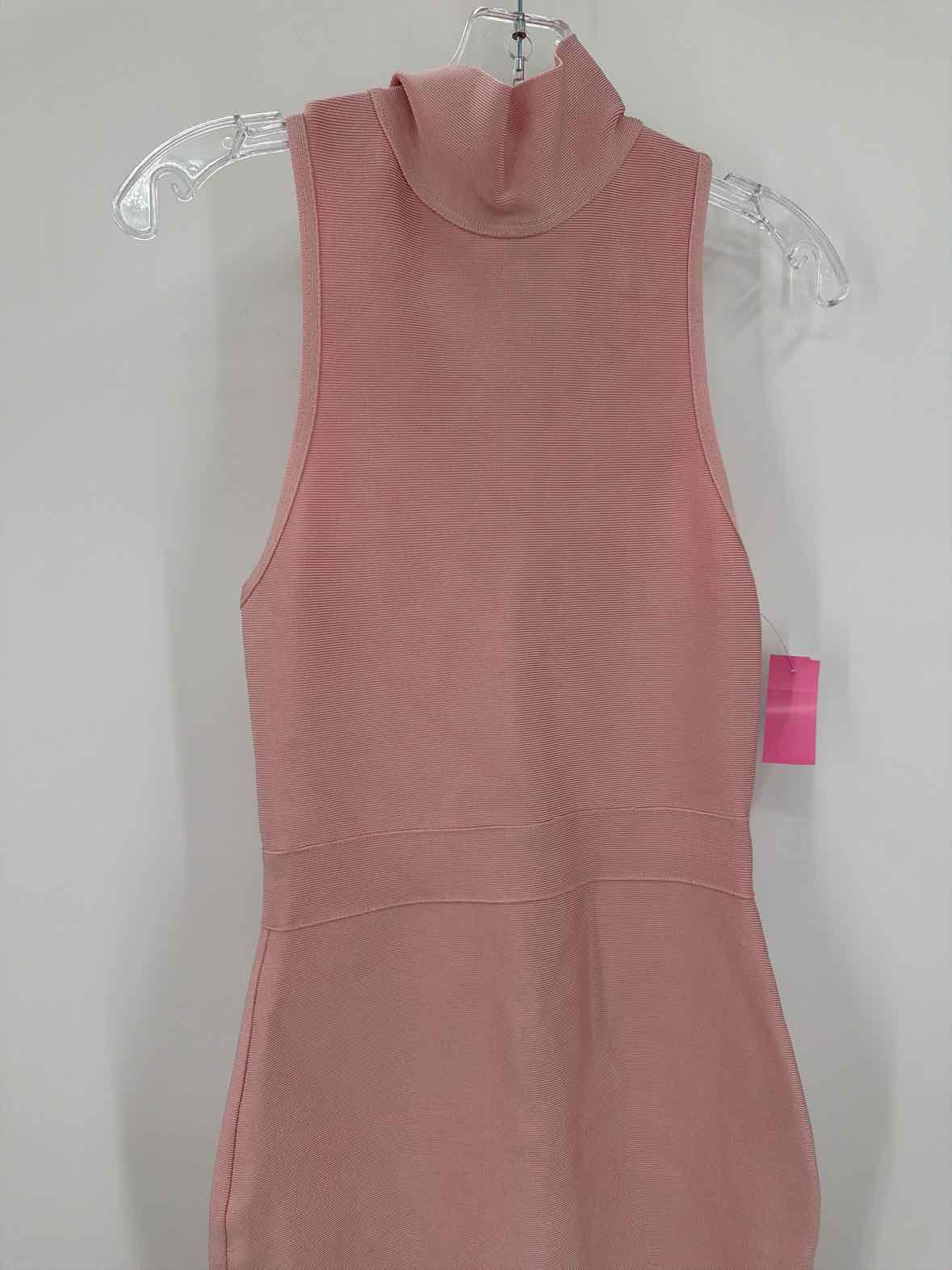 Pre-Owned House of London Pink Size Medium Knit Bodycon Midi Sleeveless Dress | True Fashionistas.