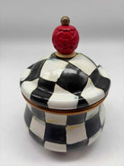 Mackenzie Childs Black & White Check Sugar Bowl | True Fashionistas.