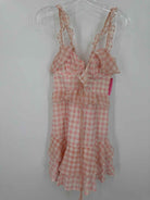 Pre-Owned For Love & Lemons Pink Size Medium Check Short Sleeveless Dress | True Fashionistas.