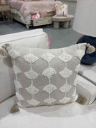 Beige Fabric Textured Pillow | True Fashionistas.