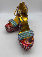 Pre-Owned Christian Louboutin Multi-Color Size 38 Wedge Heels | True Fashionistas.
