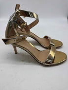 Pre-Owned Gianvito Rossi Gold Size 5.5 Ankle Strap Heels | True Fashionistas.