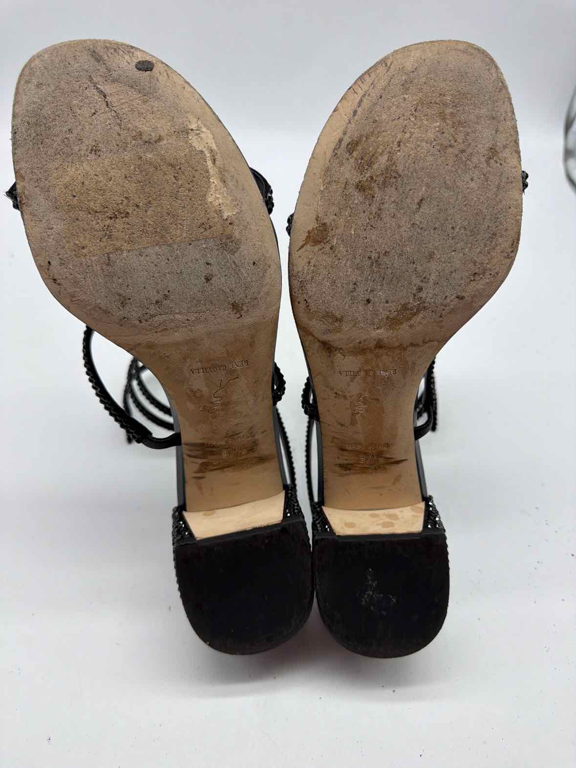 Pre-Owned Rene Caovilla Black Size 37.5 Strappy Heels | True Fashionistas.