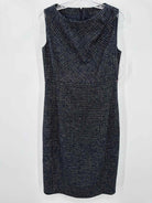 Pre-Owned Brooks Brothers Navy Size 10 Boucle Short Sleeveless Dress | True Fashionistas.