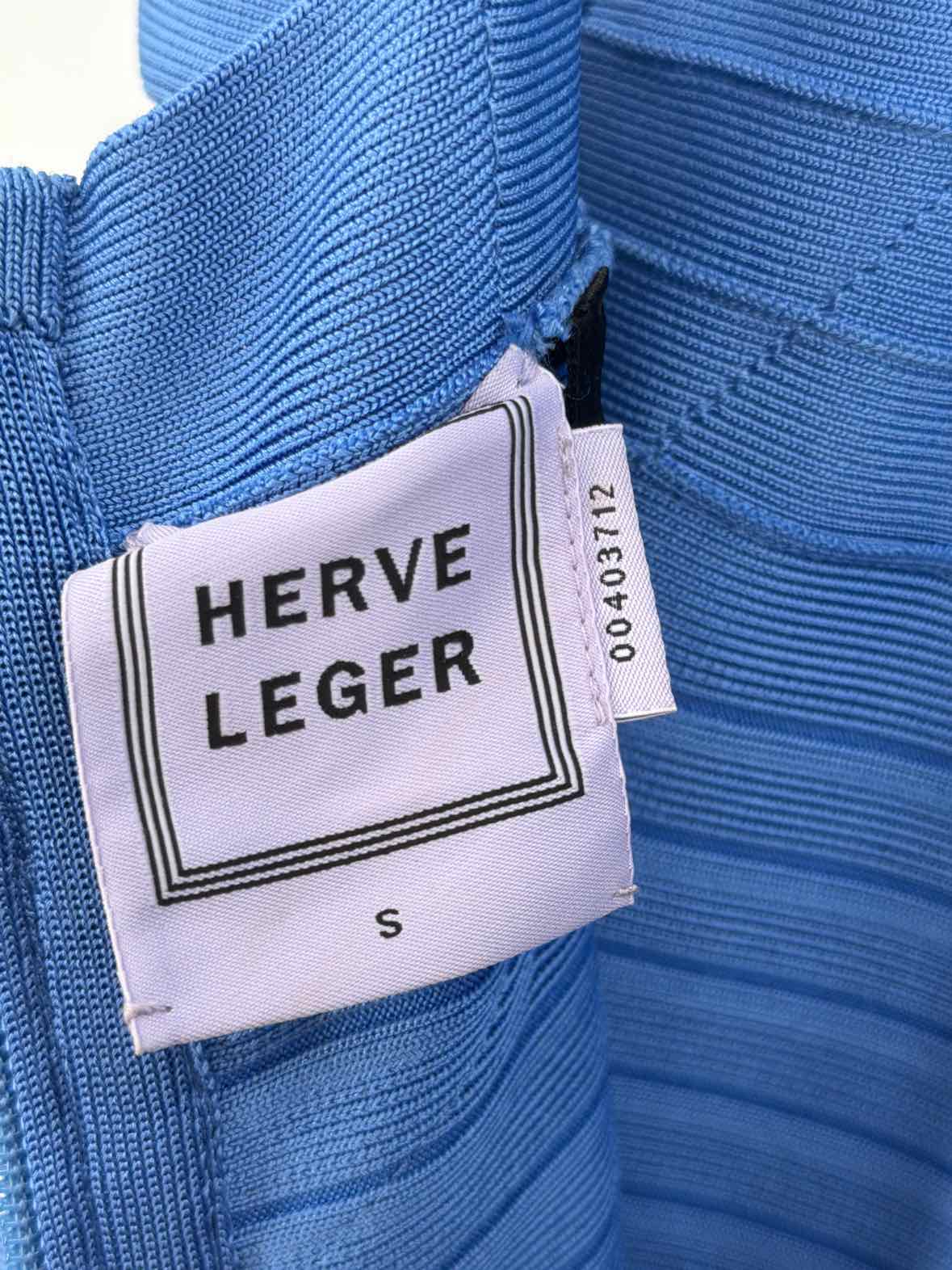 Pre-Owned Herve Leger Blue Size Small Knit Bodycon Short Sleeveless Dress | True Fashionistas.