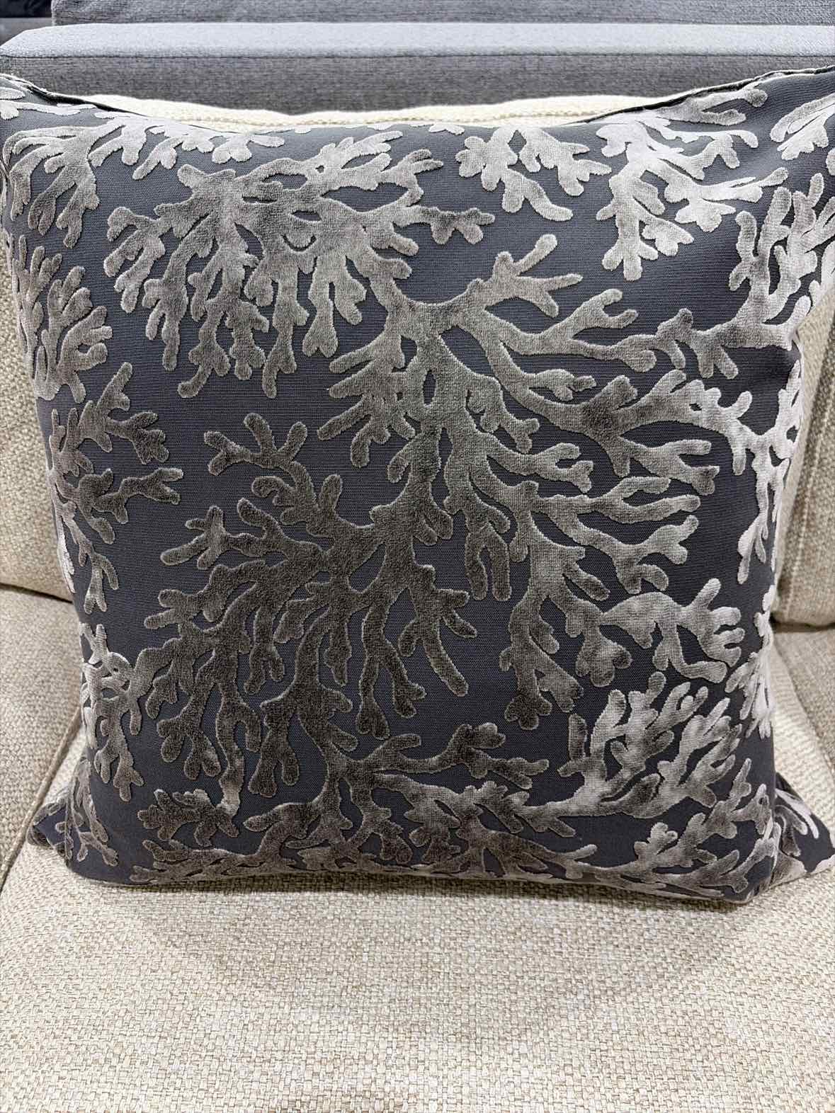 Z Gallery Gray Fabric Coral Print Pillow | True Fashionistas.