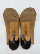 Pre-Owned Manolo Blahnik Tan Size 8.5 Slingback Heels | True Fashionistas.