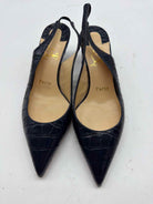 Pre-Owned Christian Louboutin Navy Size 36 Slingback Heels | True Fashionistas.