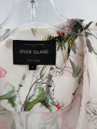 Pre-Owned River Island Ivory Size Small Floral Long Open Jacket | True Fashionistas.