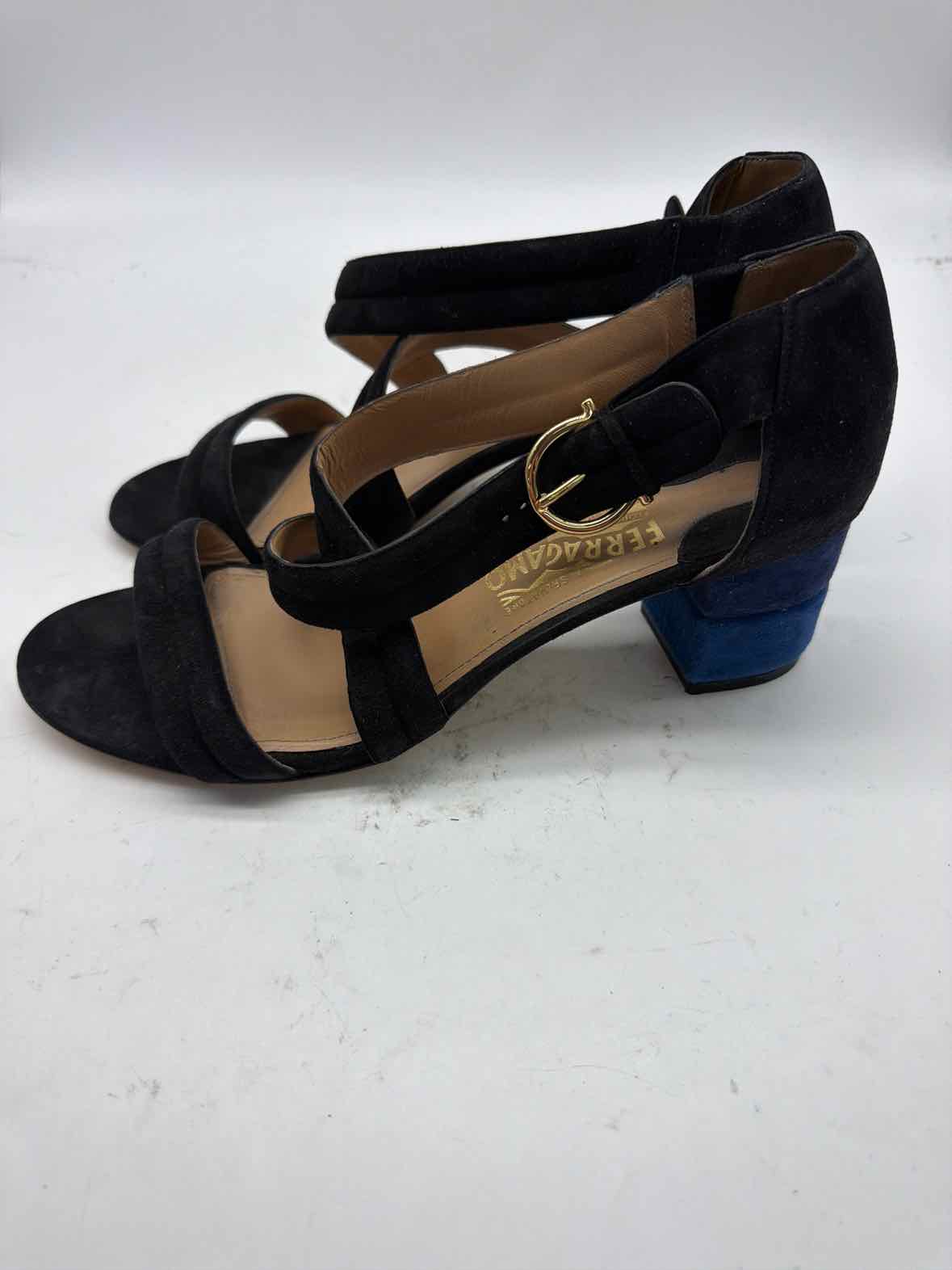 Pre-Owned Salvatore Ferragamo Black Size 10.5 Block Heel Heels | True Fashionistas.