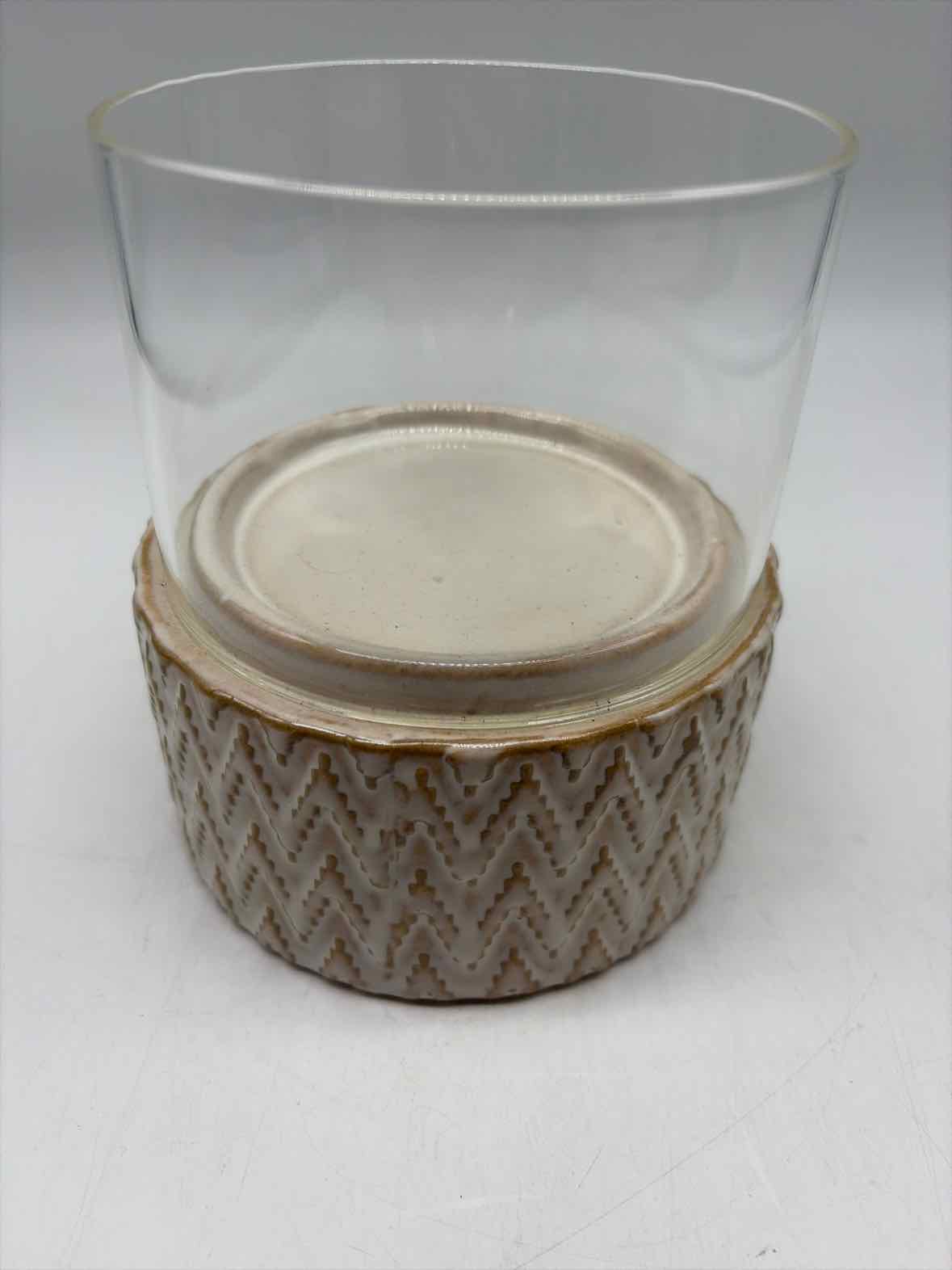 Cream Ceramic & Glass Candle Holder | True Fashionistas.