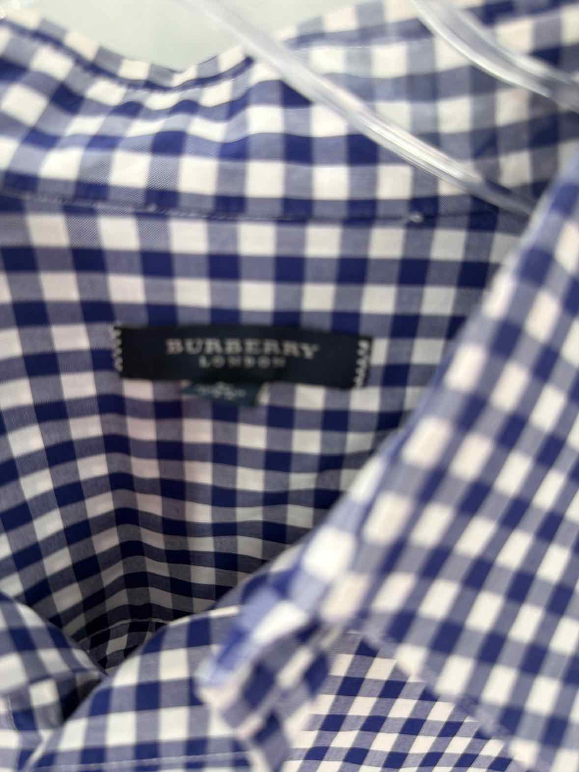 Pre-Owned Burberry Blue Large Check Print Men's Button Down | True Fashionistas.