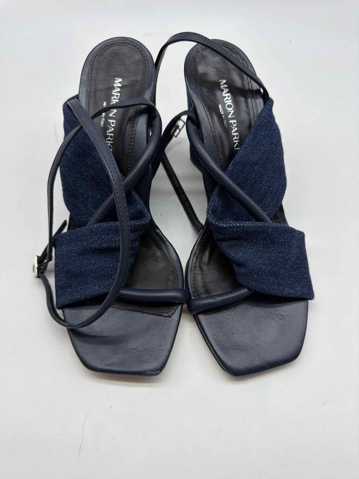 Pre-Owned Marion Parke Blue Size 37 Wedge Heels | True Fashionistas.