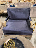 Navy Velvet Living Room Chair W/Wood Frame | True Fashionistas.