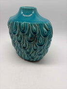 Drop Leaf Aqua Ceramic Vase | True Fashionistas.