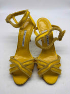 Pre-Owned Manolo Blahnik Yellow Size 38.5 Strappy Heels | True Fashionistas.