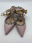 Pre-Owned Valentino Pink Size 39.5 Rockstud Slingback Heels | True Fashionistas.