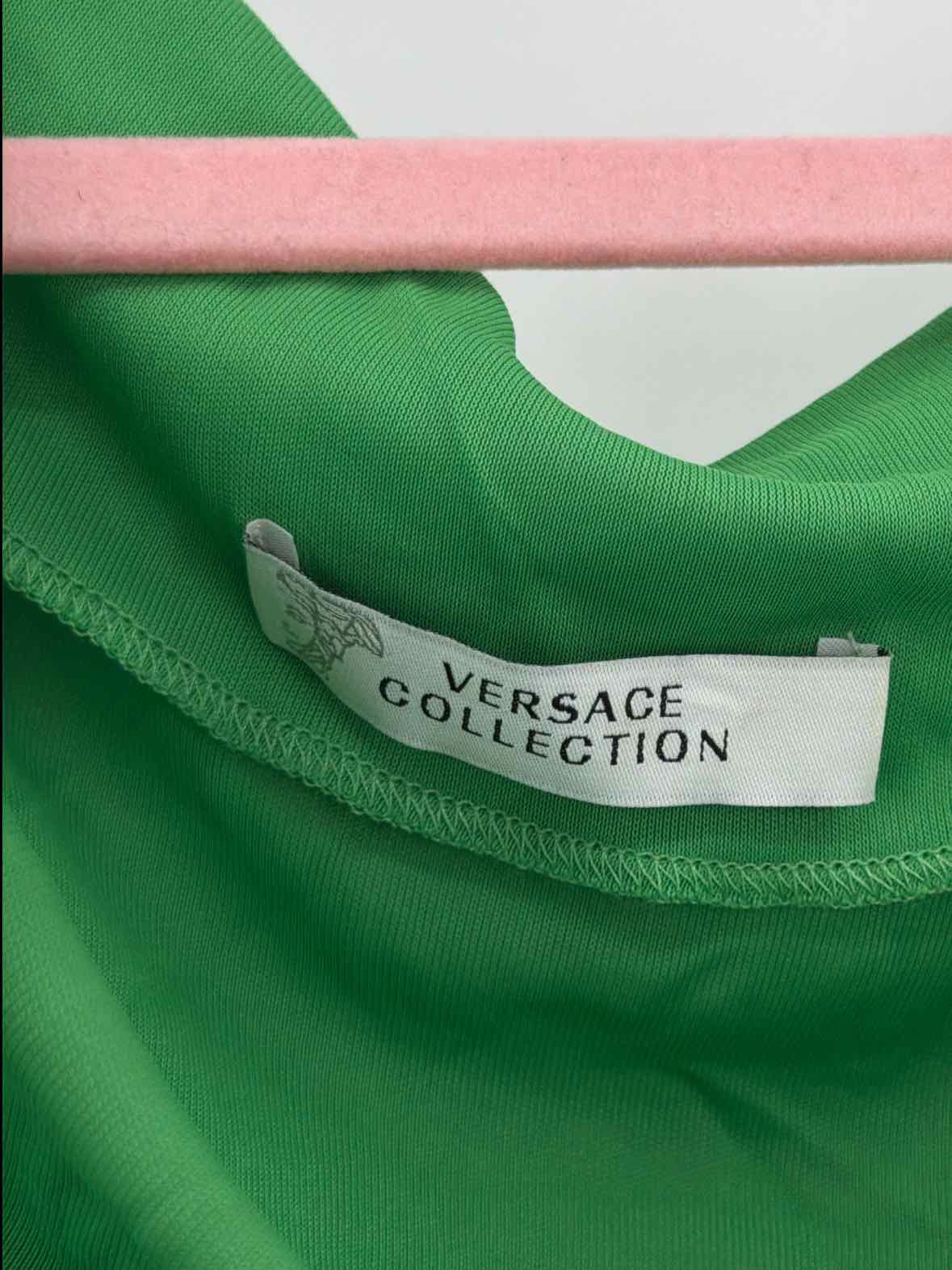 Pre-Owned Versace Collection Green Size 42/8 Short Sleeveless Dress | True Fashionistas.